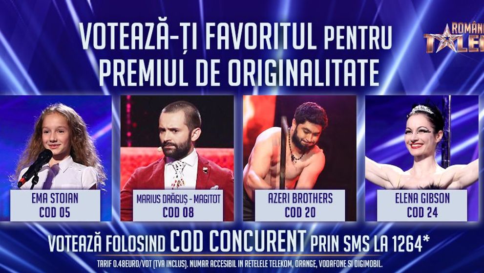 Magitot, Ema Stoian, Azeri brothers și Elena Gibson pot fi votați până vinerea aceasta pentru premiul de originalitate!