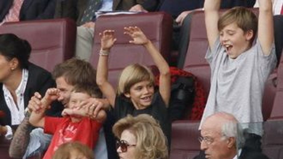 David Beckham, pe stadion cu fiii lui!