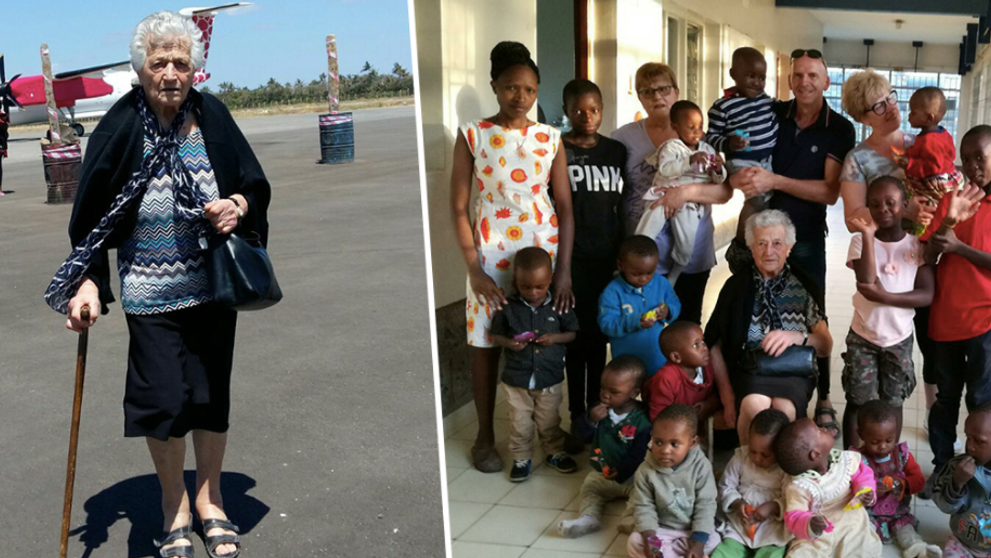La 93 de ani a zburat pana in Kenya pentru a face voluntariat la un orfelinat