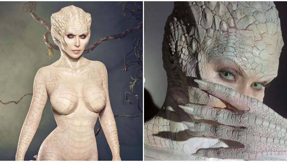 Kim Kardashian vrea să-i ia locul lui Heidi Klum, regina absolută a transformărilor de Halloween! Fanii au rămas înmărmuriți când au văzut-o costumată într-un aligator albinos: „Meriți un premiu!”