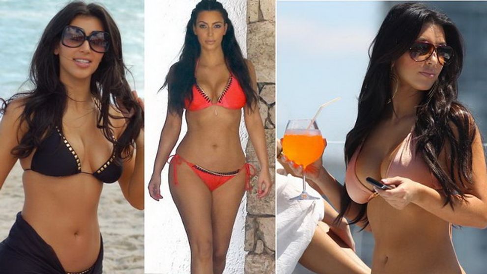 Femeile zic ca e grasa, barbatii o doresc cu disperare. Cele mai tari aparitii ale lui Kim Kardashian in costum de baie