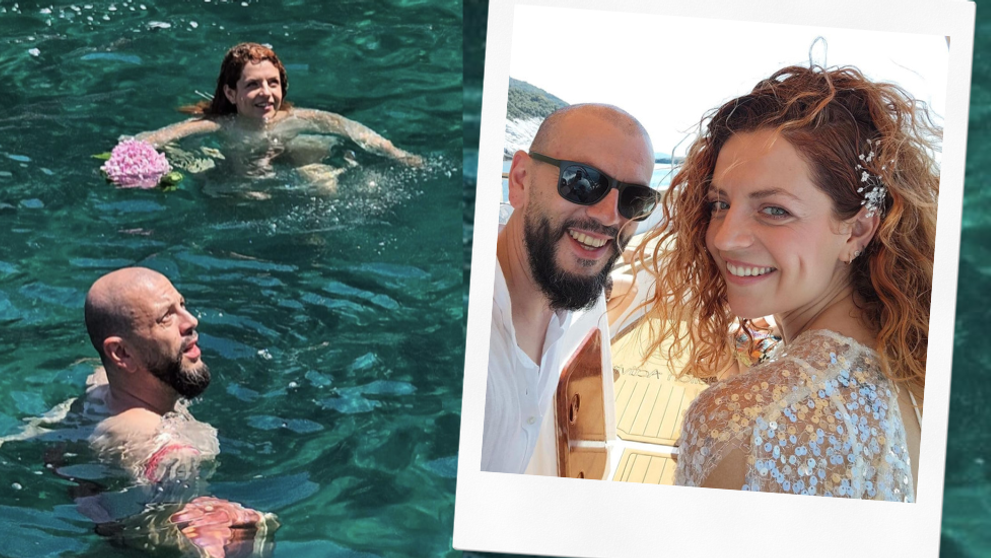 Victoria Raileanu s-a căsătorit cu Adrian Ștefănescu, pe barcă, în Grecia