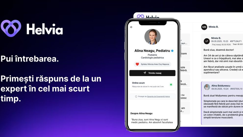 (P) Helvia, platforma românească de consultanță medicală prin chat, oferă acces rapid la explicații de la medici specialiști