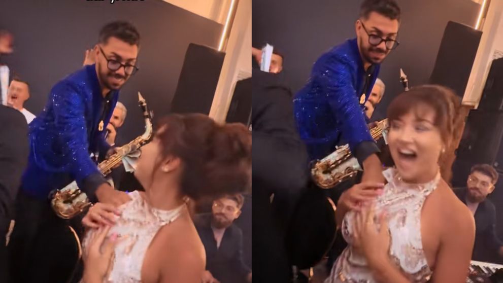 Armin Nicoară, cu mâna pe sutienul unei alte femei. Claudia Puican era și ea prezentă la nunta la care totul s-a întâmplat: „Așa rău s-a ajuns?”