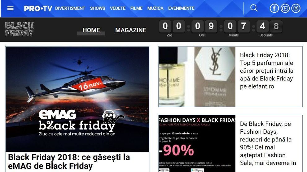 Black Friday este la PRO TV!