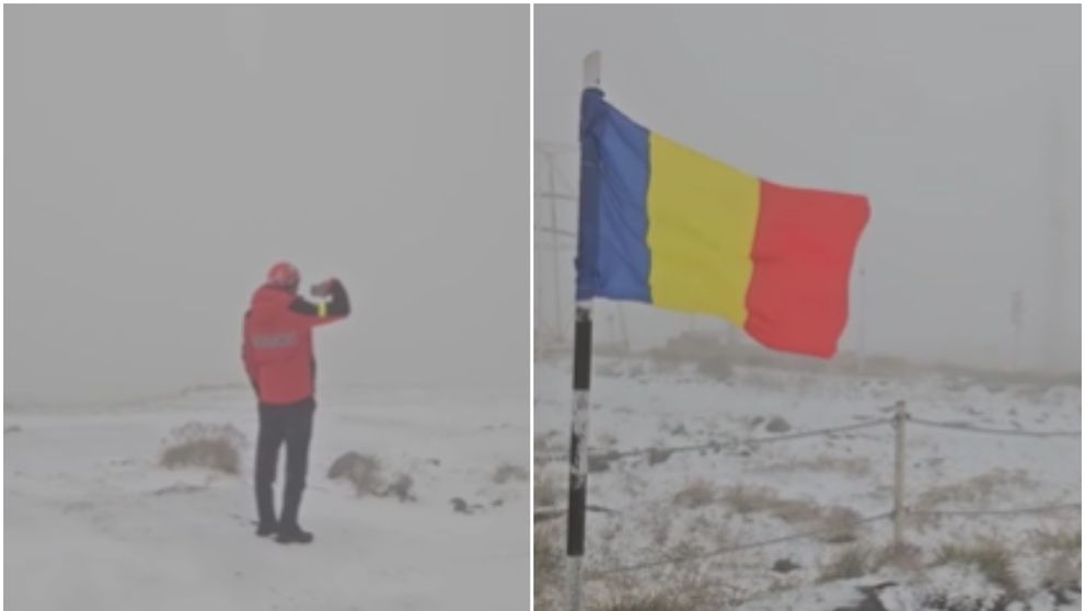 Locul din România unde a nins ca în povești, în luna august! Zăpada a atins câțiva centimetri FOTO