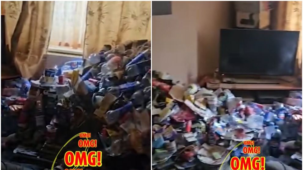 „Chiriași de coșmar!” Proprietarul a găsit 3.000 de sticle goale de suc și mâncare putrezită până la tavan: 140 de saci de gunoi au fost strânși în urma lor