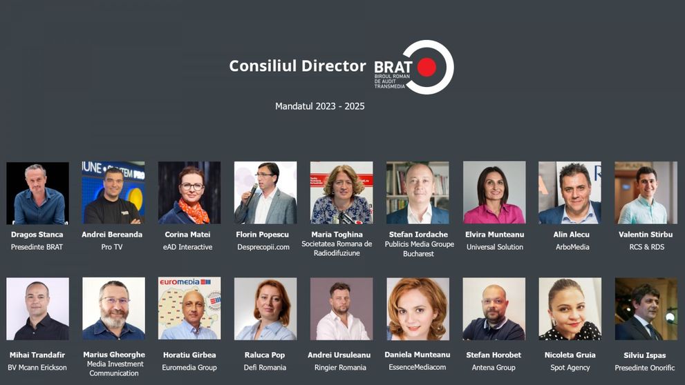 BRAT - Biroul Român de Audit Transmedia - și-a ales noua conducere pentru perioada 2023 - 2025