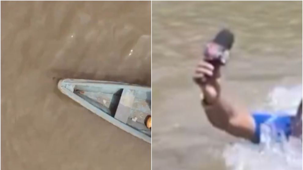 VIDEO Momentul în care un jurnalist, aflat în apele unui râu pentru un reportaj, calcă pe cadavrul unei fete dispărute