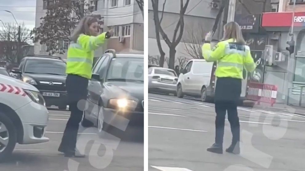 Video viral cu o polițistă care dirijează traficul în Brăila! Cum a fost filmată: „Dansează lambada”