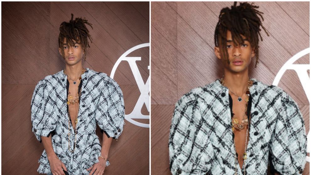Fiul lui Will Smith, pe tocuri, decoltat și cu o jachetă cu volane, mulată în talie. Fanii: 