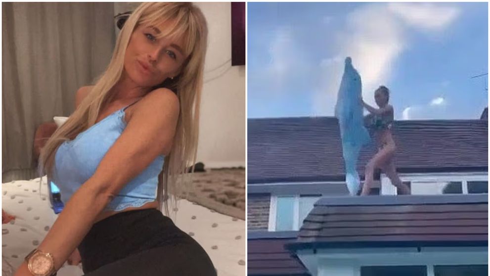 A vrut să se dea în spectacol, dar și-a distrus fața! Momentul în care o dansatoare sare de pe acoperișul unei case direct în piscină VIDEO