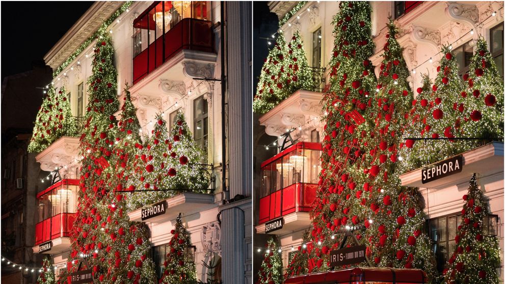 Sub bagheta creativă a lui Nicu Bocancea, master florist internațional, Atelier Iris devine din nou The Christmas House, cu fațada decorată feeric în tema „Peisaj de munte”