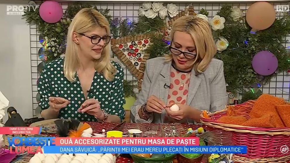 Dana Săvuică și Damiana Păun te învață cum să ornezi ouăle de Paște