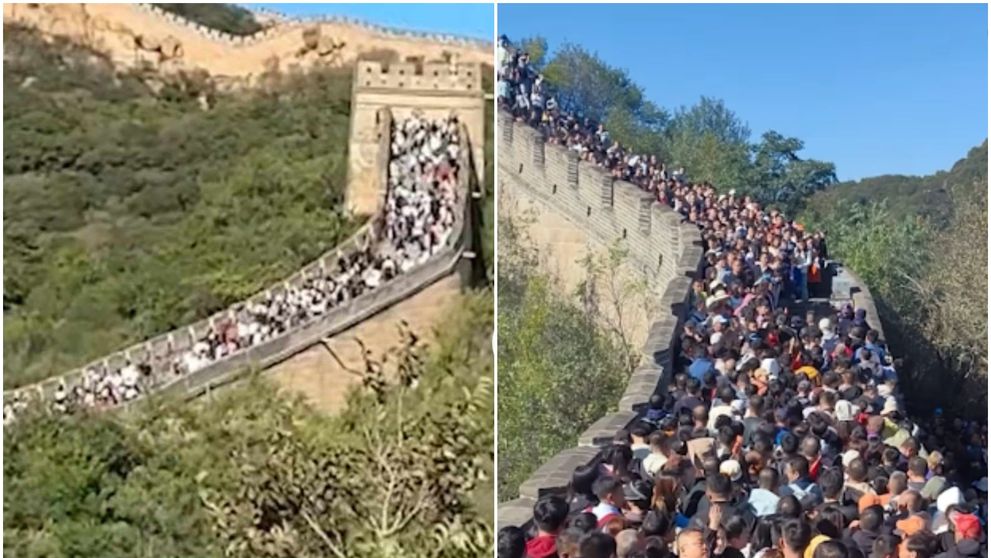 Valea Prahovei nu e nimic! Blocaj uriaș pe Marele Zid Chinezesc: 100.000 de oameni s-au bulucit să vadă construcția impresionantă