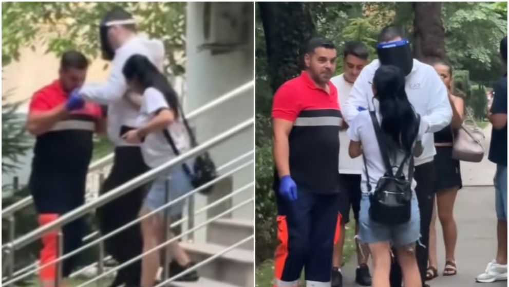 Gabriel, băiatul care a fost stropit cu acid de baterie la Călărași, surprins în timp ce este condus de iubita lui la ambulanță. Ce se întâmplă cu tânărul care și-a pierdut chipul în urma incidentului cumplit