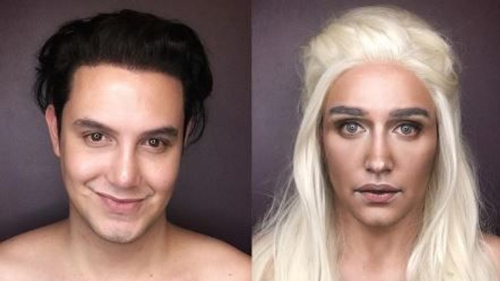 Se poate transforma oricand in cele mai iubite personaje din Game Of Thrones. Cum arata barbatul dupa o sesiune de machiaj