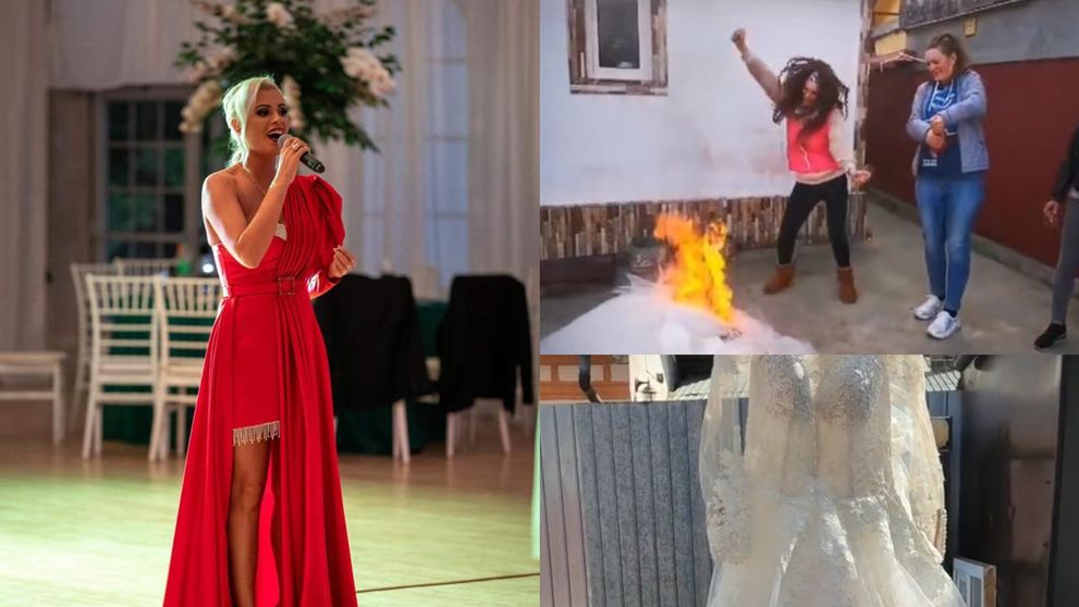O cântăreață de muzică populară și-a ars rochia de mireasă în Sâmbăta Morților. Gestul ei a devenit viral pe TikTok