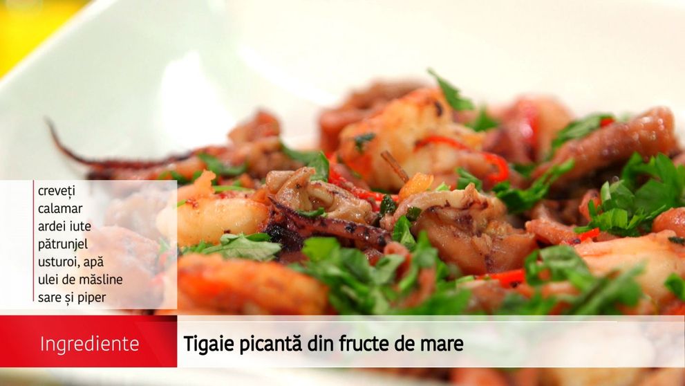 Tigaie picanta din fructe de mare