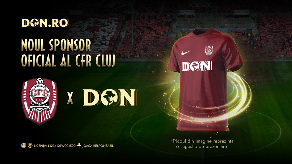 (P) Don.ro este noul sponsor oficial al CFR Cluj, unul dintre cele mai mari cluburi de fotbal din România