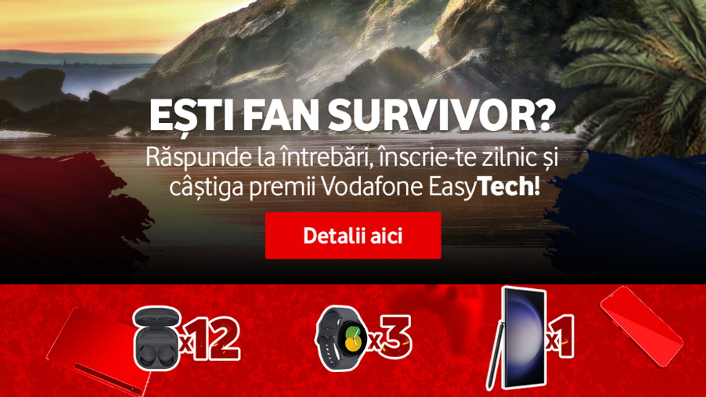 Ești fan Survivor România? Urmărește toate edițiile și câștigă premii Vodafone EasyTech!