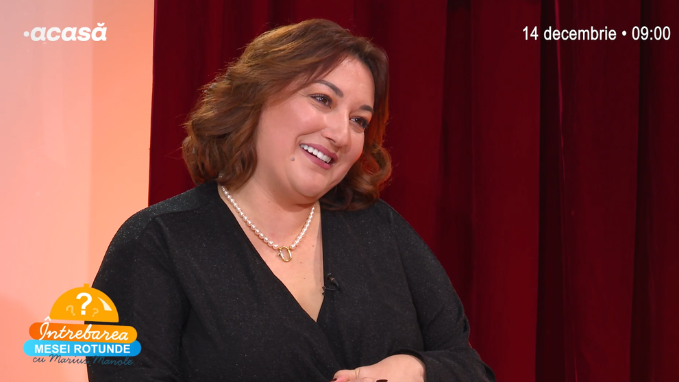 Ecaterina Ladin, dezvăluri la Întrebarea Mesei Rotunde: ”În seara când s-a difuzat primul episod Las Fierbinți, am început relația cu soțul meu”