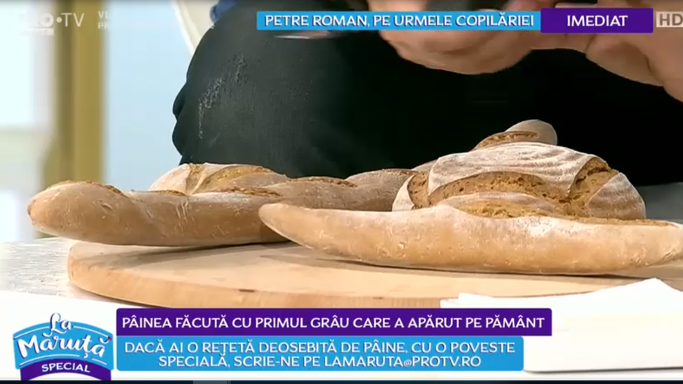 VIDEO Cătălin Măruță vă arată România de pâine. Florentina a pregătit o pâine care conține grâu antic 