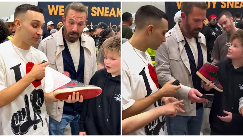 Reacția hilară a lui Ben Affleck când fiul lui în vârstă de 13 ani îi arată o pereche de adidași care costă 6.000 de dolari. Clipul s-a viralizat instant și a strâns sute de comentarii: „Este absolut ridicol!”
