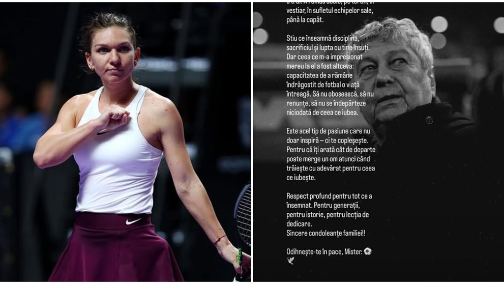 Simona Halep, mesaj sfâșietor după moartea lui Mircea Lucescu: „A rămas acolo, pe teren, în vestiar, în sufletul echipelor sale, până la capăt”
