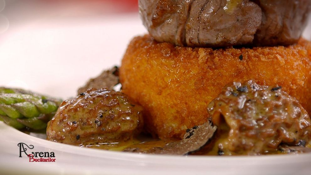 ARENA BUCĂTARILOR: Tournedos Rossini cu mușchiuleț de mânzat, foie-gras și Camembert