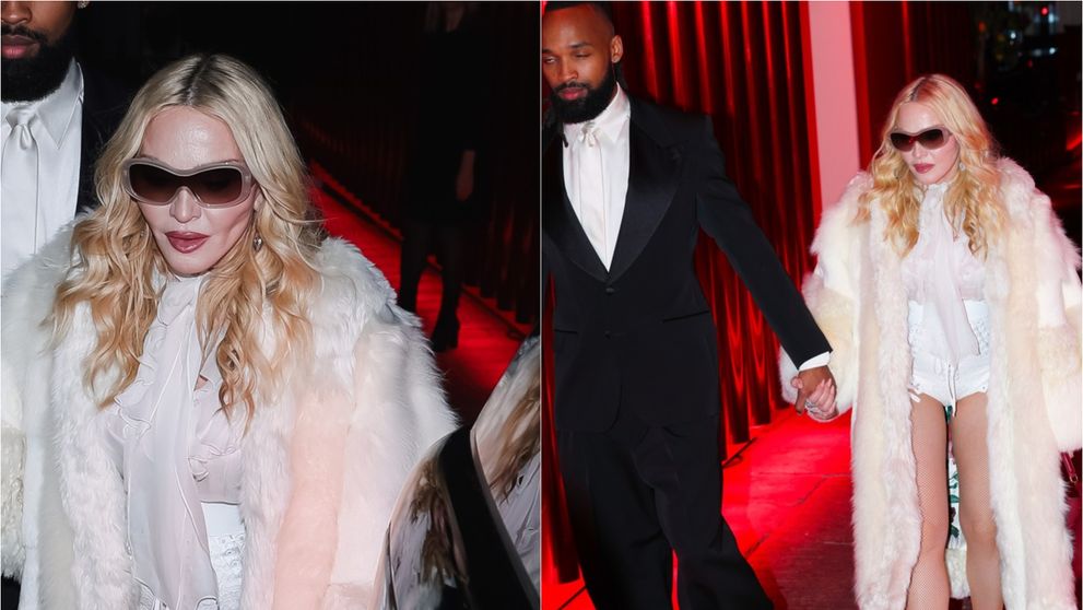 67 de ani și zero inhibiții: Madonna, fără pantaloni, doar într-un body cu corset alb la Milano.  Diva care nu se îmbracă „potrivit vârstei”, ci potrivit legendei ei