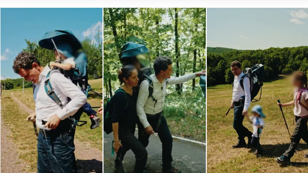 Imagini inedite cu Președintele României. Nicușor Dan a făcut o drumeție alături de familia sa: Copiii au fost cei mai încântați