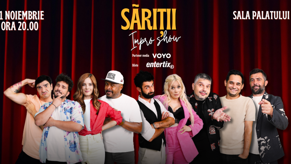 Săriții – Impro Show, cel mai tare spectacol de comedie al finalului de an, în noiembrie, la Sala Palatului