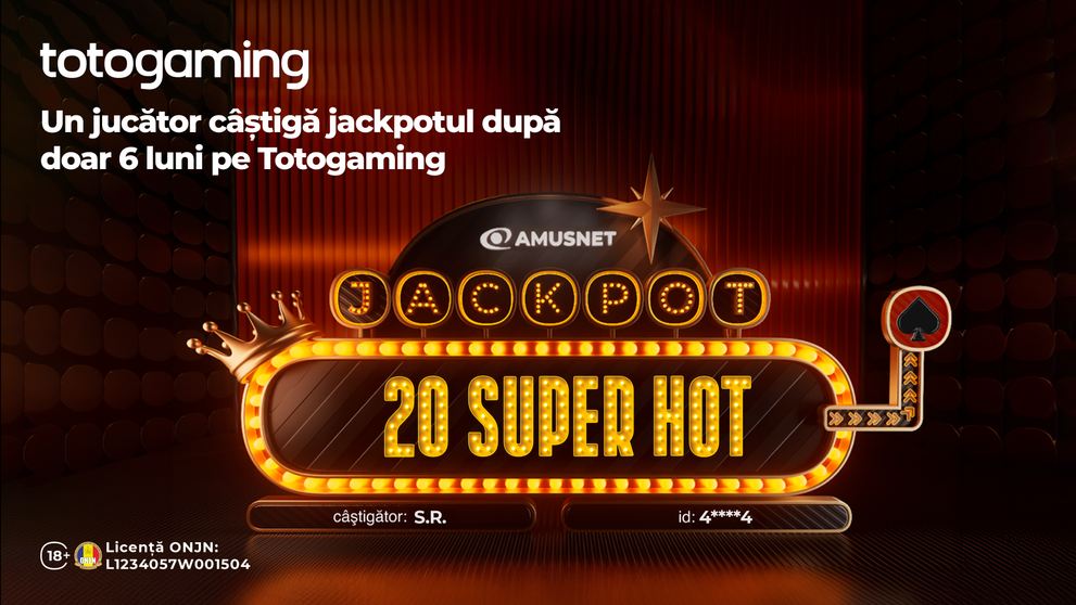 (P) Un jucător Totogaming a câștigat Jackpotul Amusnet după doar 6 luni pe platformă