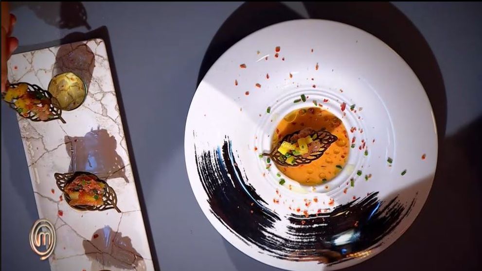 Masterchef 2024, 10 septembrie. Georgiana Ene - Gazpacho cu pepene galben și ceviche de ton
