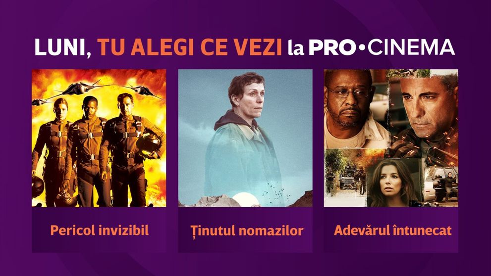 Este ultima săptămâna din campania: Luni, tu alegi ce vezi la PRO CINEMA în care se pot câștiga premii!