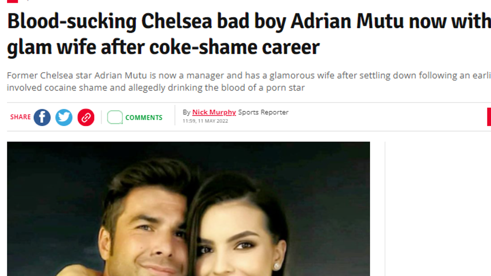 Mutu, ironizat de un tabloid britanic: Băutor de sânge, escapade cu starlete, cocaina. Acesta nu e un profil de Tinder obișnuit