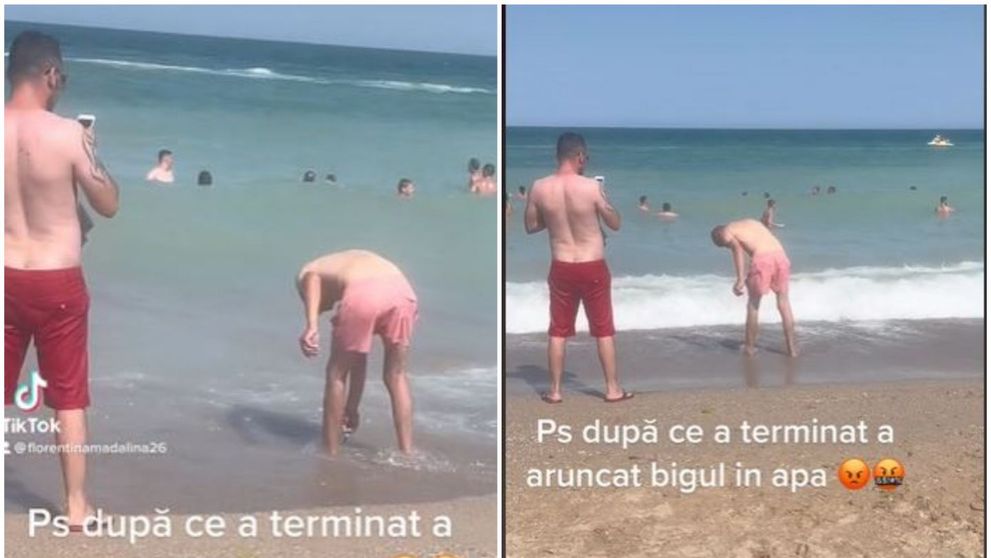 Gest scandalos surprins de o femeie pe o plajă din Costinești. Ce făcea un bărbat la malul mării