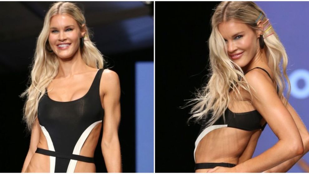 Joy Corrigan, regina catwalk-ului la Paraiso Swim Week! Blondina a defilat în cel mai decupat costum de baie