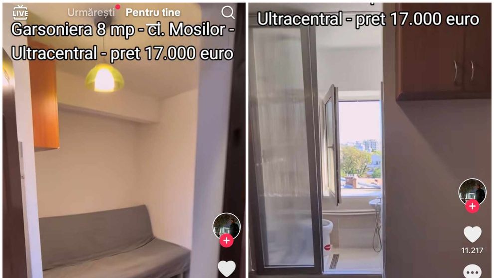 O garsonieră de 8 m² se vinde în centrul capitalei. “La banii ăștia, mai bine îmi iau o mașină și dorm în ea!”