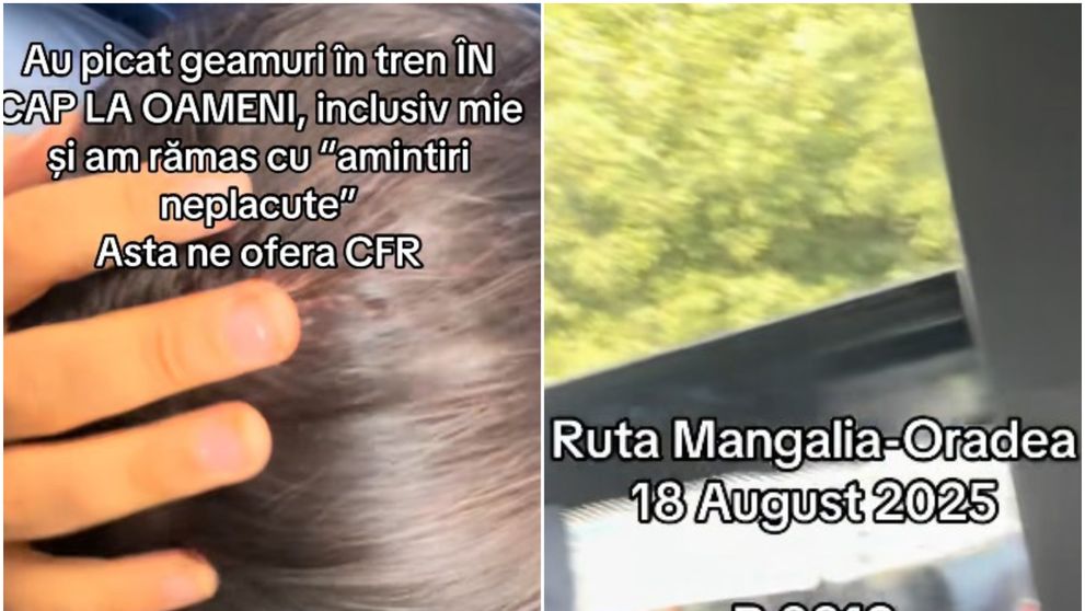 VIDEO Incident grav într-un tren CFR: Un geam a căzut în capul unor pasageri. Printre răniți se numără și doi copii