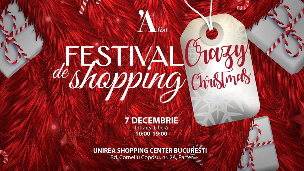 Crazy Christmas te așteaptă pe 7 decembrie, între orele 10-19, la Unirea Shopping Center