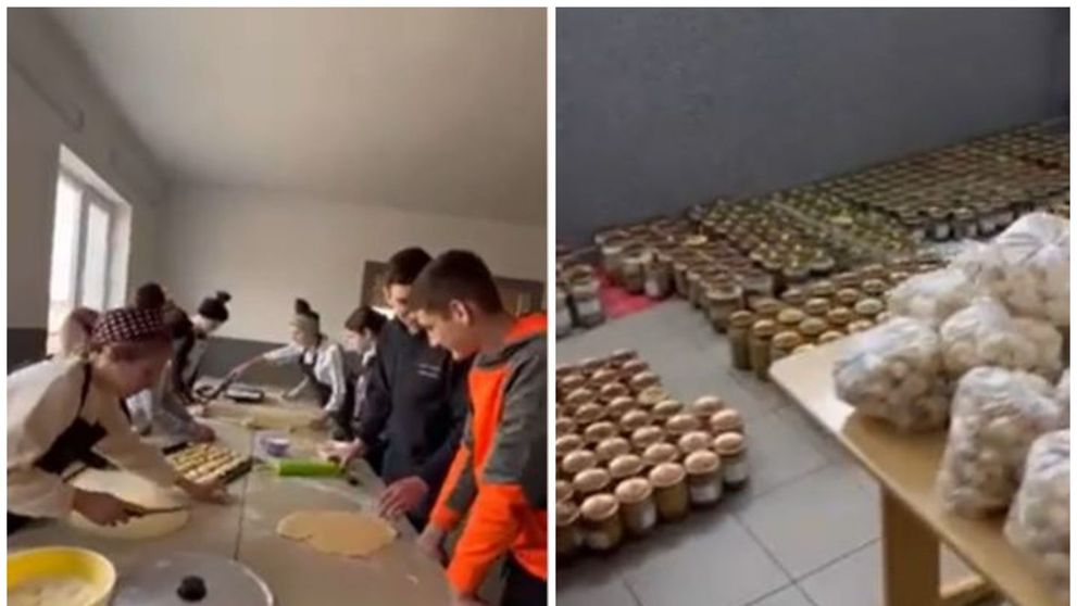 Imagini emoționante cu copiii din Ucraina, care pregătesc mâncare pentru armată și civilii aflați în dificultate