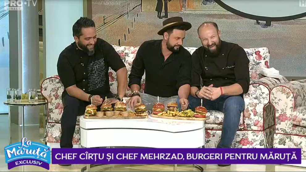 VIDEO Chef Cîrțu și chef Mehrzad, burgeri pentru Măruță. Când au fost inventați burgerii? 
