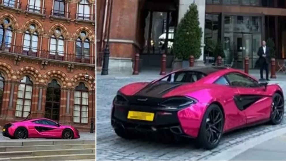 Misterul mașinii roz care stă parcată de câțiva ani în fața unui hotel din Londra. Imaginile au devenit virale