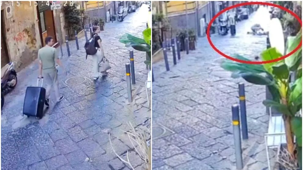 Momentul terifiant în care o turistă în Napoli este grav rănită după ce o statuie cade peste ea. Obiectul greu ar fi fost aruncat de la balcon de către un adolescent. Ce au surprins camere de supraveghere