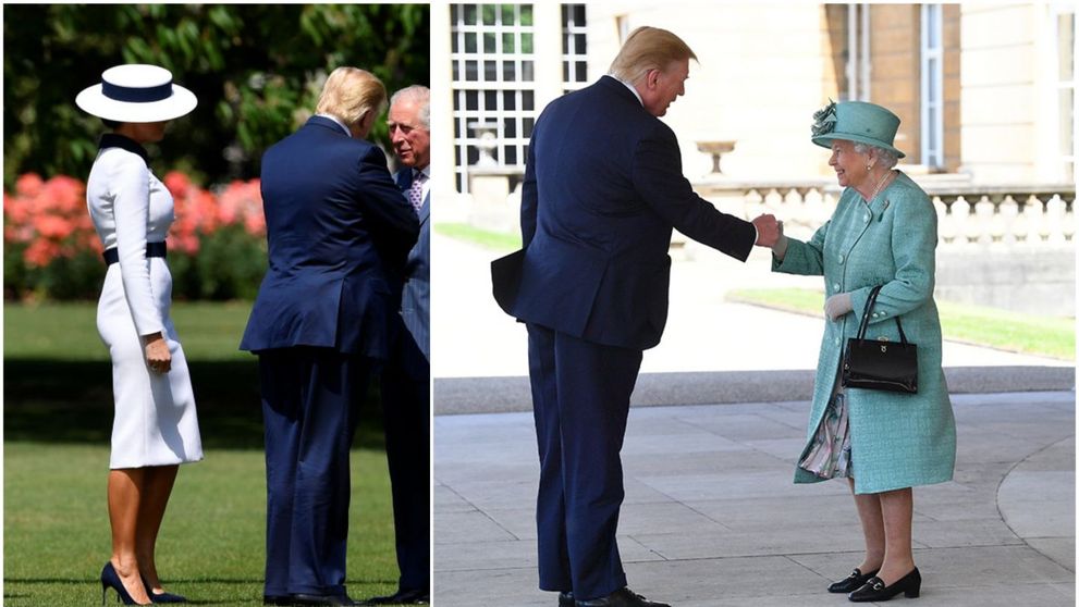 Donald Trump s-a întâlnit cu Regina. Președintele a încălcat din nou protocolul