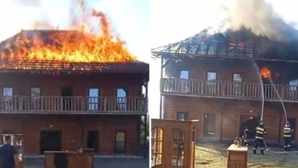 Incendiu puternic la vila unui europarlamentar PSD. Flăcările s-au extins rapid asupra întregii clădiri - VIDEO