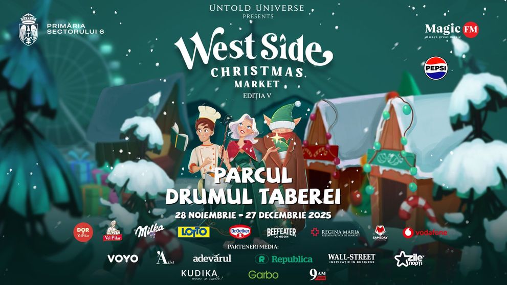Când se deschide West Side Christmas Market în București. Smiley și Loredana, printre artiștii care dau startul concertelor live din Parcul Drumul Taberei