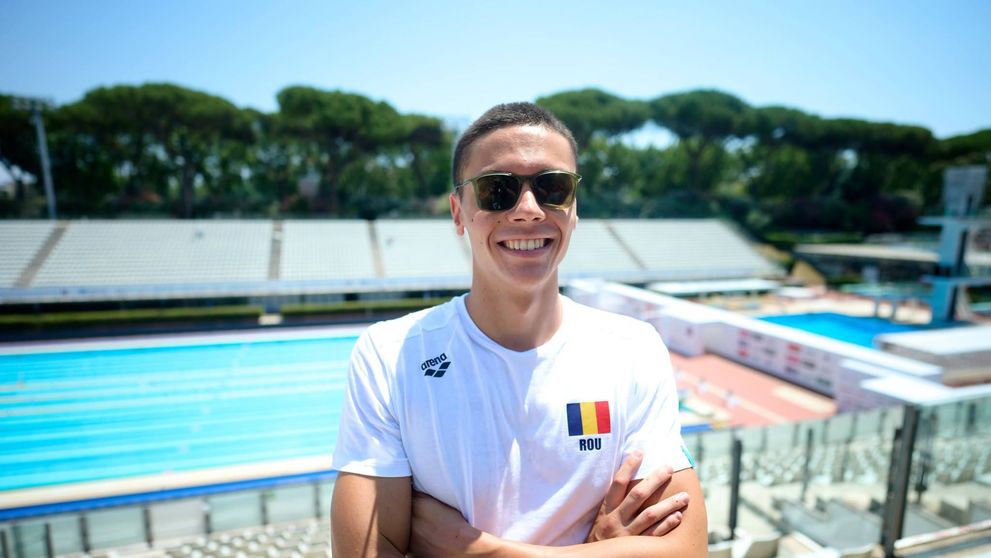 Camelia Potec, după ce David Popovici a ajuns în finala de 200 m liber la Roma: Iubește să înoate în competiții, acolo este scena lui